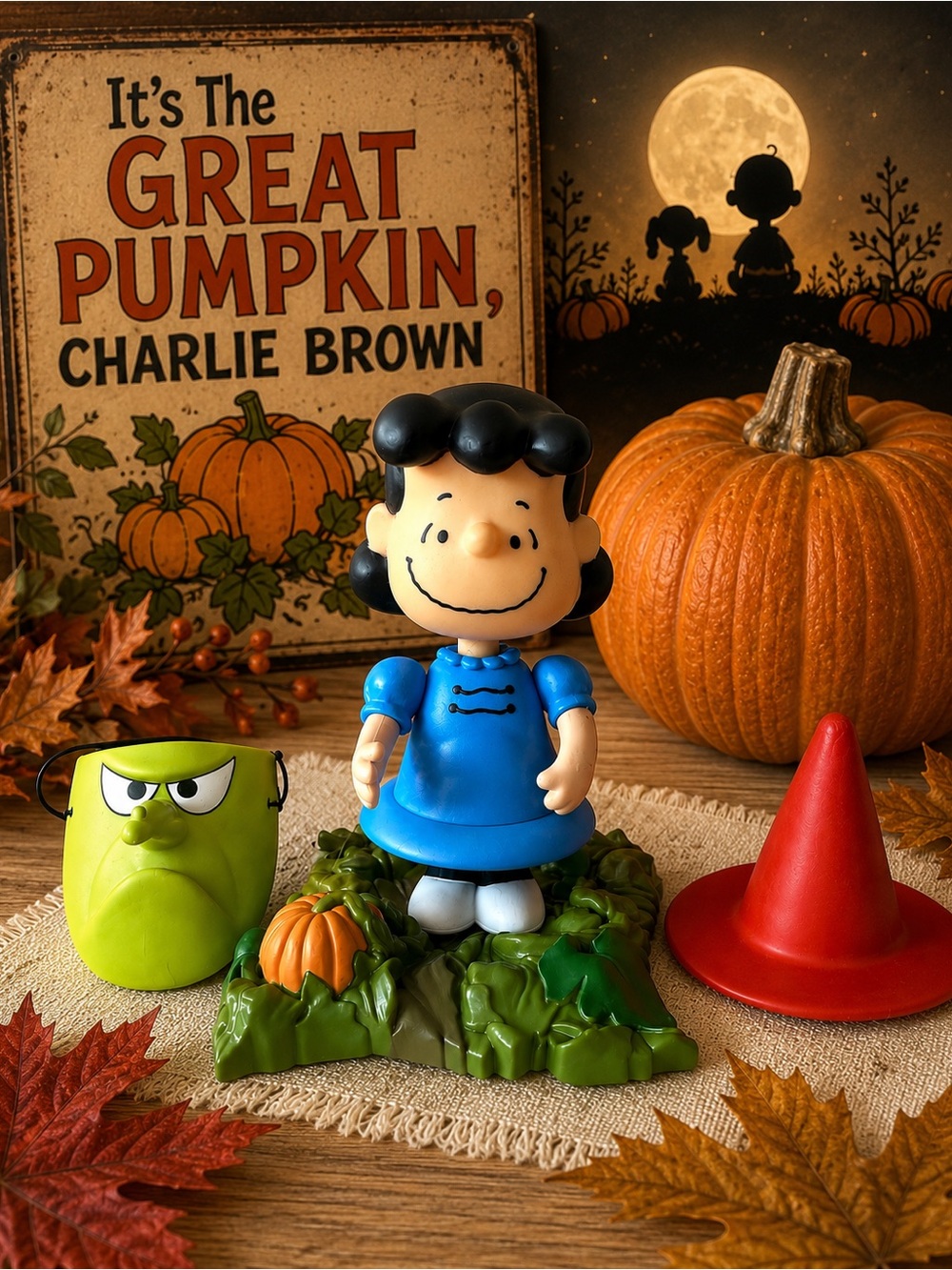 Peanuts Lucy Great Pumpkin Halloween Figure Set 2002 PMI